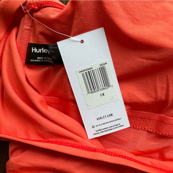 Hurley Orange White Logo One-Piece Side Cinch Swimsuit - Picture 4 of 4